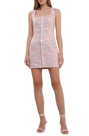 endless rose Sequin Tweed Minidress in Pink at Nordstrom, Size X-Small