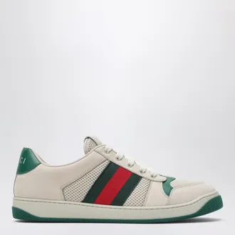 Gucci Sneaker Screener in mesh e pelle bianco/verde
