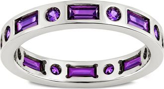Sterling Forever Sterling Silver Amethyst CZ Ethel Ring