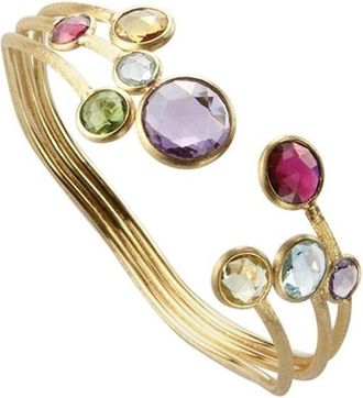 Marco Bicego Jaipur Color Collection 18K Yellow Gold Mixed Gemstone Three Row Bangle - SB51 MIX01 Y 02