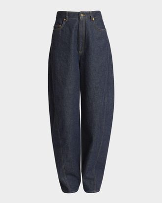 Givenchy Mid-Rise Barrel-Leg Denim Cocoon Trousers