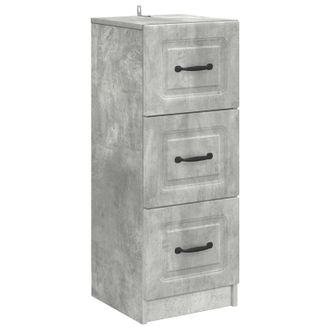 vidaXL Cajonera Gris Hormig&oacute;n 33 X 34,5 X 87 Cm Madera De Ingenier&iacute;a Vidaxl