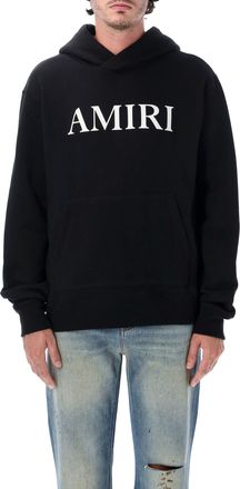 Amiri Core Logo Black Cotton Relaxed Fit Hooded Sweatshirt