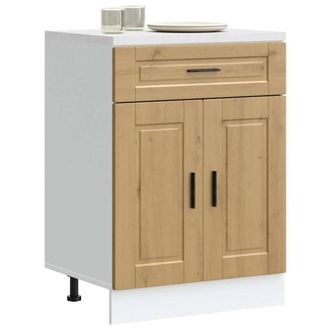 Berkfield Home Kitchen Base Cabinet&not;Porto Artisan Oak Engineered Wood in Brown