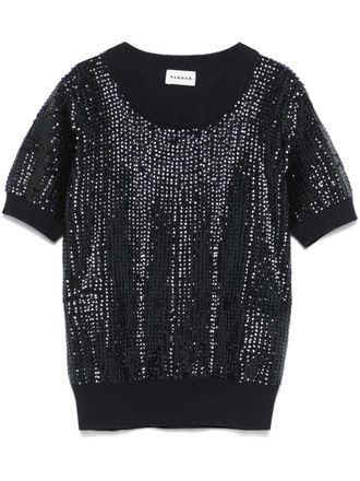 P.A.R.O.S.H. sequin-embellished T-shirt - Blue