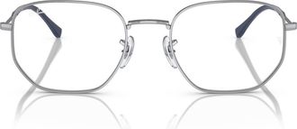 Ray-Ban 53mm Irregular Optical Glasses in Silver at Nordstrom