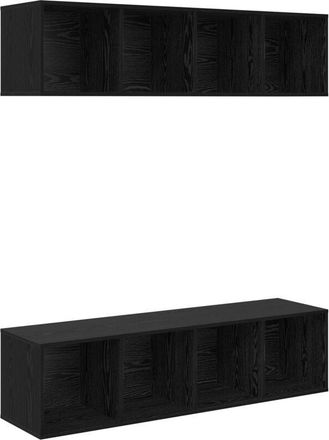 vidaXL Vidaxl - Conjunto de mueble de tv 2 pcs Roble negro 37 x 37 x 142.5 cm
