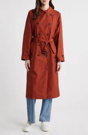 Save The Duck Gala Water Resistant Trench Coat in Sienna Red at Nordstrom, Size 2