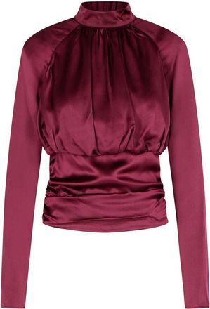 Rotate Kala Burgundy Silk Blouse