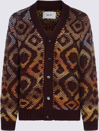 Nn.07 Dark Brown And Red Knitwear