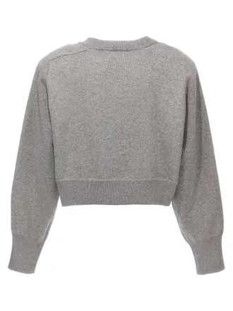Rotate Sequin-Logo Knit Sweater - Gray