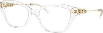 Michael Kors 0mk4136 Transparent Cat-Eye Eyeglasses with Gold-Link Temples