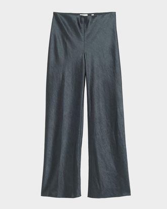 Vince Fluid Bias-Cut Crushed Satin Pants