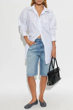 Maison Margiela Striped Shirt, Womens, Light Blue