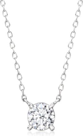Ross-Simons Lab-Grown Diamond Solitaire Necklace in Sterling Silver