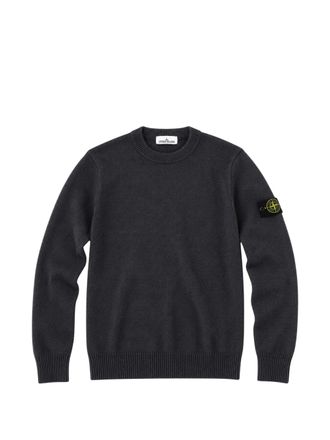 Stone Island Long Sleeve Knitted Sweater with Logo Patch