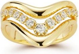 Glaze Jewelry Bold V Cubic Zirconia Ring in Gold at Nordstrom Rack, Size 6