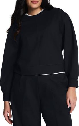 Spanx Crewneck Ponte Sweatshirt in Classic Black at Nordstrom, Size Small