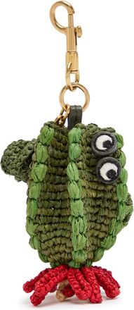 Anya Hindmarch Cactus Raffia and Leather bag Charm - Khaki - One Size