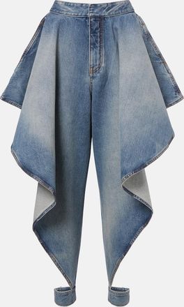 Alaia Ala&iuml;a Draped tapered jeans