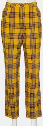 LPA Lpa Mustard Yellow Cotton Plaid Slim Trousers