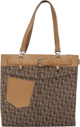 Dior Trotter Brown Canvas Tote Bag (Pre-Owned)