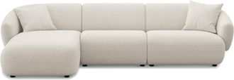 Castlery Auburn Chaise Sectional Sofa Left Facing Customized, (Performance Classic Twill) Cream, Spill Resistant, Modular for Sofas by Castlery