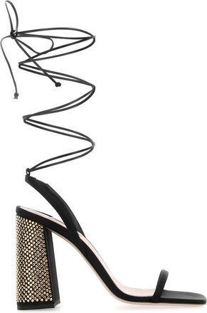 Miu Miu Black Satin Sandals
