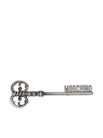 Moschino ornate-key brooch - women - Brass - One Size - Silver