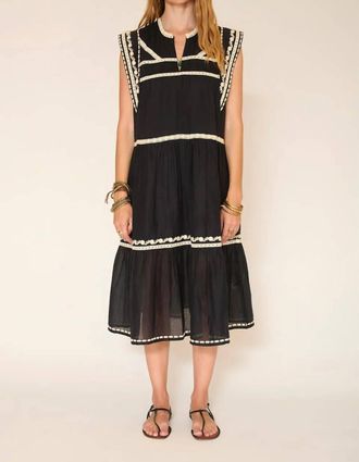 Mkt studio Roleo Bohemian Midi Dress In Black