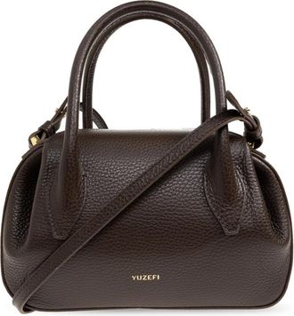 Yuzefi Oyster Mini Handtas - Dames - Handtassen - Bruin - ONE Size - Leer - Tassen