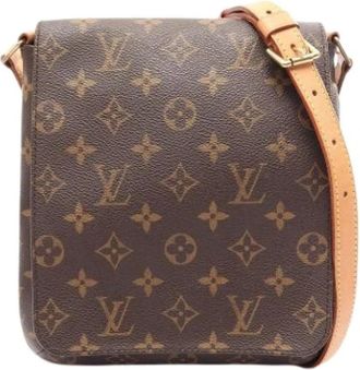 Louis Vuitton Pre-owned Monogram Canvas Shoulder Bag - Dames - Vintage Schoudertas - Bruin - ONE Size - Leer - Vintage