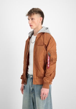 Alpha Industries Bomberjacke ALPHA INDUSTRIES MA-1 TT Hood Light, Herren, Gr. M, braun (hazel braun), Obermaterial: 100% Nylon, Futter: 100% Nylon, Kapuze: 75% Baumwol