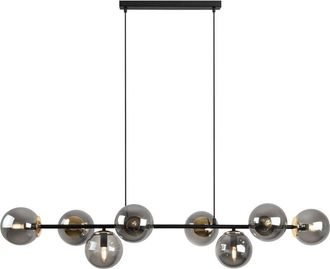 OEM L&aacute;mpara Colgante Siena Negra Y Dorada 8 Planas Pantalla Grafito E14