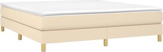 vidaXL Cama Sin Colch&oacute;n Tela Color Crema 160x200 Cm Vidaxl