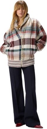 Missoni Quilted Jacket With Check Pattern in White & Burgundy at Nordstrom, Size 42 It