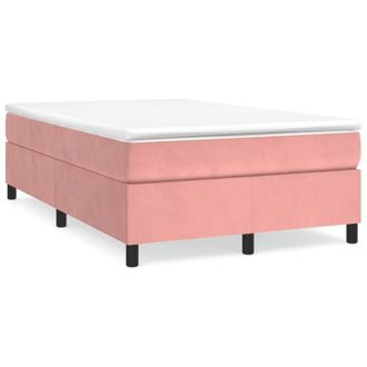 vidaXL Cama Box Spring Con Colch&oacute;n Terciopelo Rosa 120x190 Cm Vidaxl