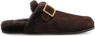Jimmy Choo London Biker Mule F - Dames - Slip ons - Bruin - 38 1/2 EU - Leer - Schoenen
