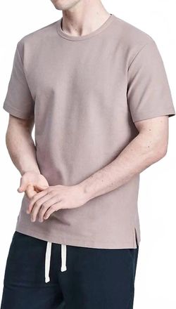 h&aring;ndv&aelig;rk Pique Crew Neck T-Shirt In Elderberry