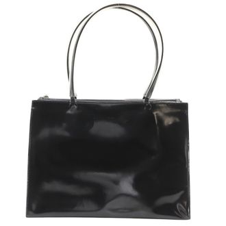 Ferragamo Black Clear Patent Leather Vinyl Tote Bag (Pre-Owned)