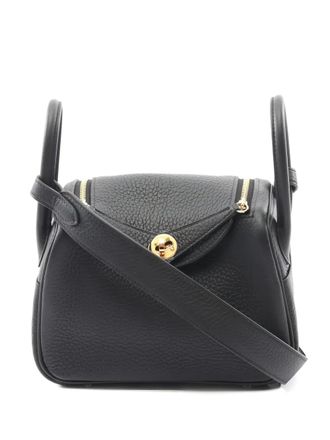 Herm&egrave;s 2025 mini Lindy Clemence tote bag - women - Bos Taurus - One Size - Black