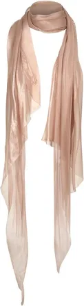 Maria Lucia Hohan Accessoires, Dames, Beige, ONE Size, Satijn, Sjaal met franjes
