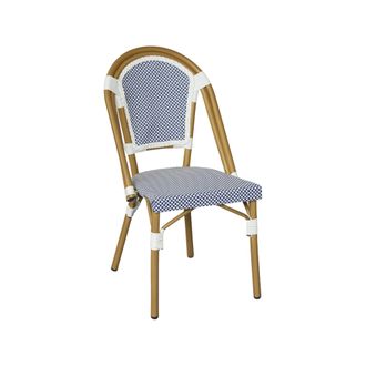 Mobili Rebecca Sillas De Jard&iacute;n Apilables Mobili Rebecca Kentia 85x46x57 Aluminio Pvc, Pet Azul Blanco Cl&aacute;sico Set 2 Piezas