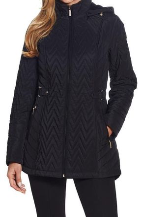 Gallery Hooded Quilted Jacket in Black at Nordstrom, Size X-Large