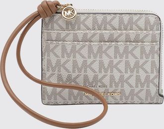 Michael Kors Portacarte Jet Set in cotone spalmato con monogramma MK e chiusura a zip