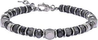 Eye Candy Los Angeles Mens Asher Labradorite Beaded Bracelet in Silver at Nordstrom Rack