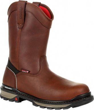 Rocky Mens Rams Horn Wellington Work Boot In Brown