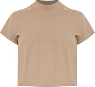 Rick Owens Kort T-shirt - Dames - T-shirts - Beige - XS - Katoen - Tops