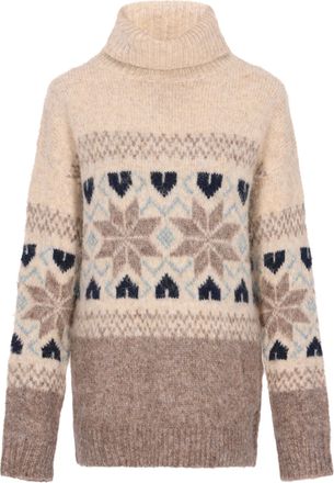 Usha Jumper Dames Beige Veelkleurig