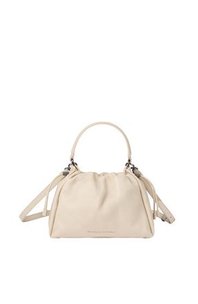 Brunello Cucinelli Small Soft Leather Mellow Bucket bag in Ivory at Nordstrom